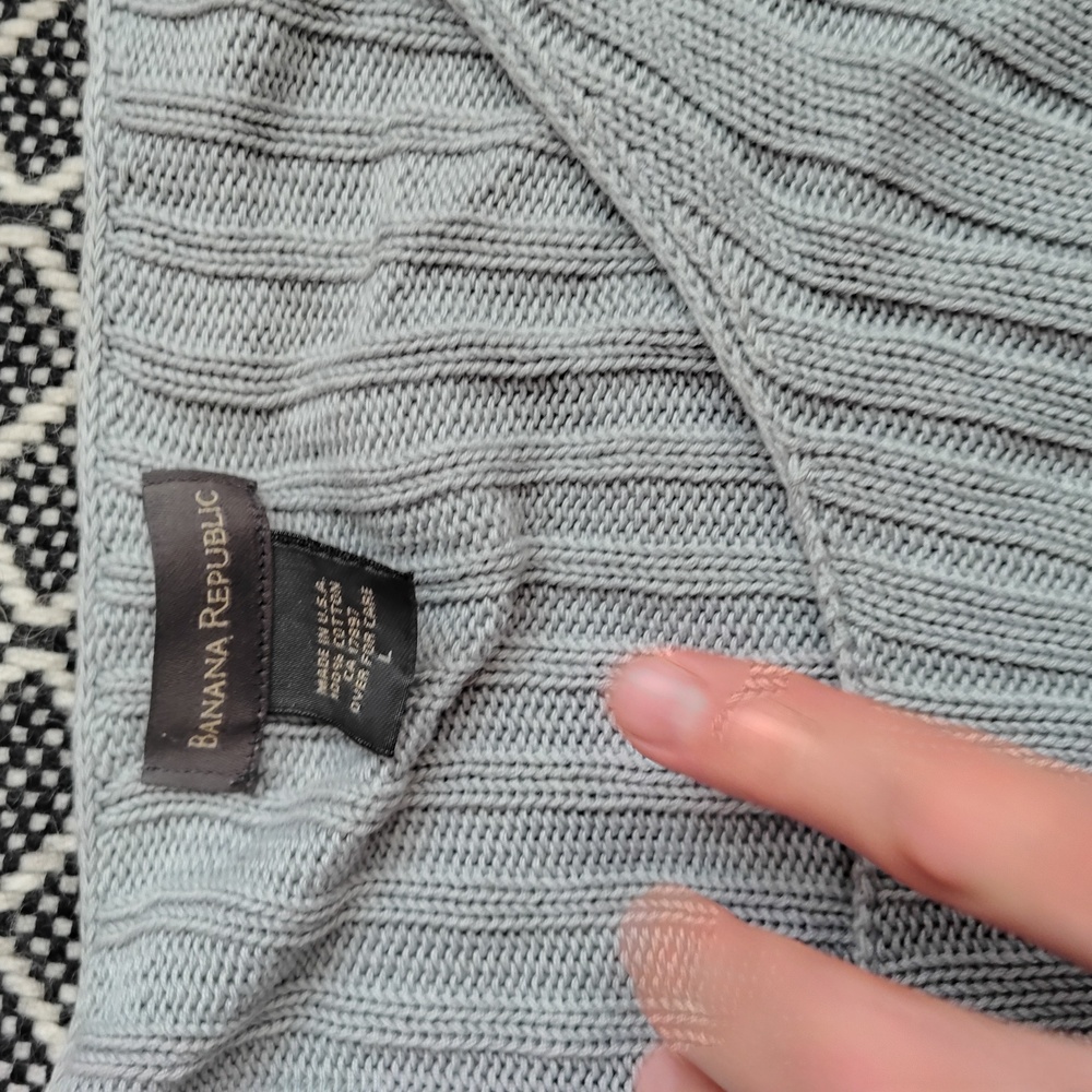 Light Blue Ribbed Knit Sweater - Picture 2 of 2